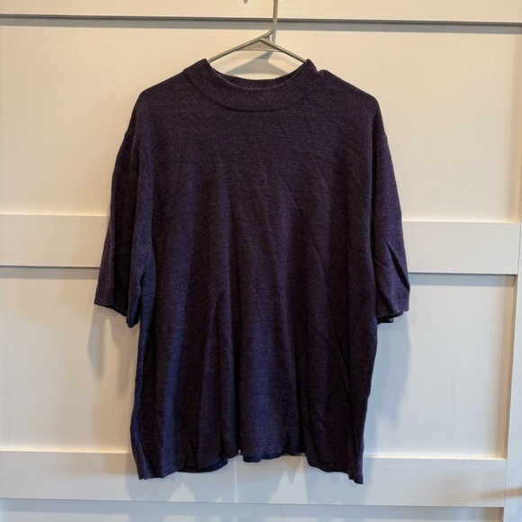 Sag Harbor Sweaters - Deep Purple Women's Classic Short Sleeve Sweater